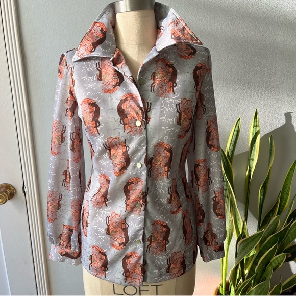 Vintage 70’s•H Bar C•Arabian Nights Dagger shirt•sz 34 - Picture 4 of 17